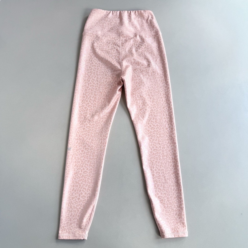 IVL Collective Pink Leopard Print Iridescent Leggings Size 4 High Rise Athletic - Picture 5 of 12